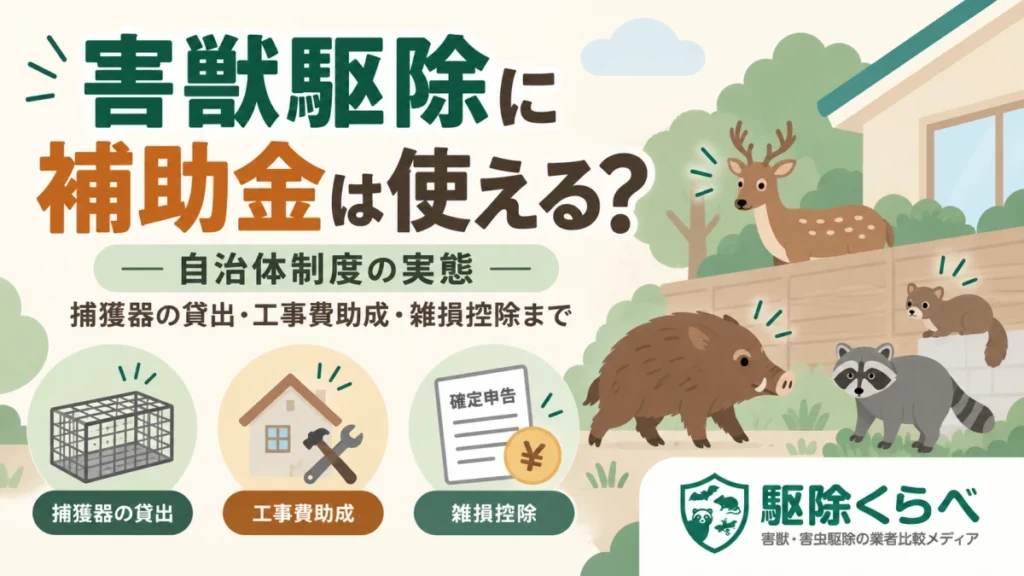 害獣駆除に補助金は使える？自治体制度の実態｜捕獲器の貸出・工事費助成・雑損控除まで