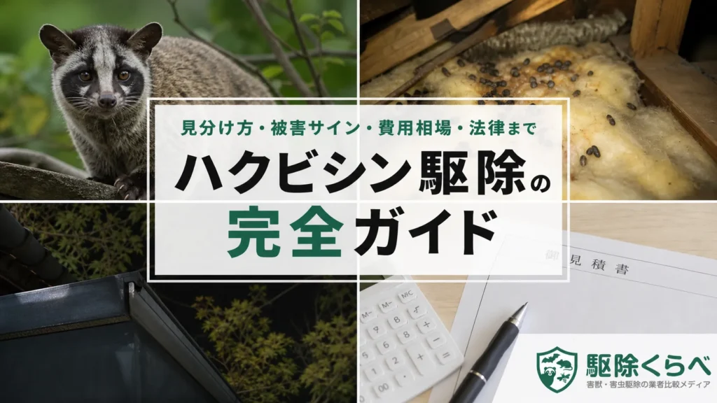 ハクビシン駆除の完全ガイド|見分け方・被害サイン・費用相場・法律まで
