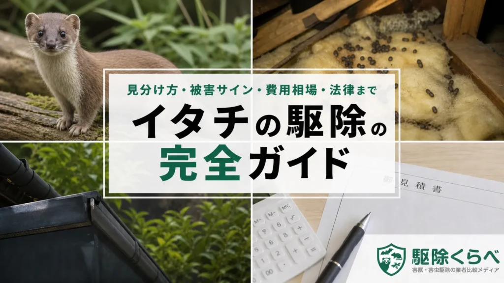 イタチ駆除の完全ガイド｜見分け方・侵入口・悪臭対策・法律（メスは捕獲禁止）・費用相場まで