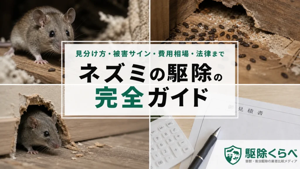 ネズミ駆除の完全ガイド｜見分け方・侵入口・自分でできる駆除・費用相場まで
