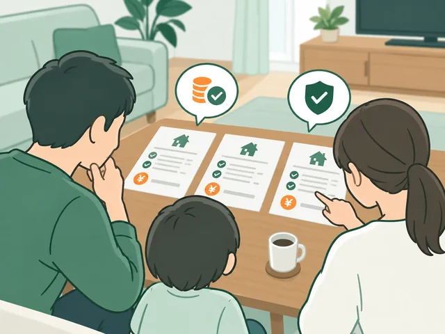 害獣駆除110番の見積もりを他社と見比べて総額と保証を確かめる家族のイメージ