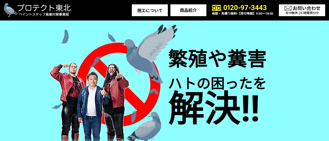 プロテクト東北|岩手でおすすめのハト駆除業者5選