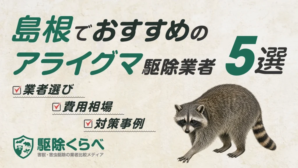島根でおすすめのアライグマ駆除業者5選｜費用相場と業者選びのポイント