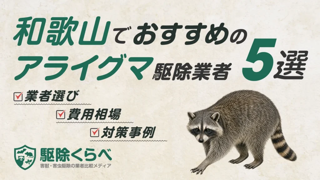 和歌山でおすすめのアライグマ駆除業者5選｜費用相場と業者選びのポイント